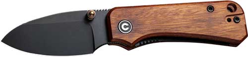 CIVIVI Baby Banter Folding Knife 2.34" Black Stonewash Blade Wood Handle Linerlock