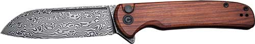 CIVIVI Chevalier Folding Knife 3.46" Black Damascus Blade Cuibourtia Wood Handle