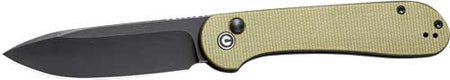 CIVIVI Elementum Folding Knife 3.47" Black Stonewash Blade Olive Micarta Handle