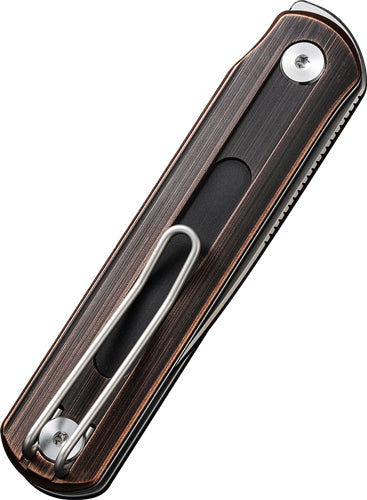CIVIVI Foldis Folding Knife 2.67" Black Hand Rubbed Copper Handle Silver Blade
