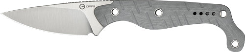 CIVIVI Sokn 2.82" Gray G-10 Stonewash Fixed Blade w/ Kydex Sheath