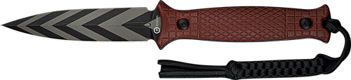 CIVIVI Perfrico Fixed Blade Knife 4.49" Burgundy G10 Handle Striped Blade