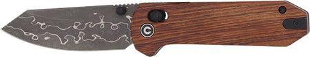 CIVIVI Yonder 2.88" Folding Knife Guibourtia Wood Damascus Blade
