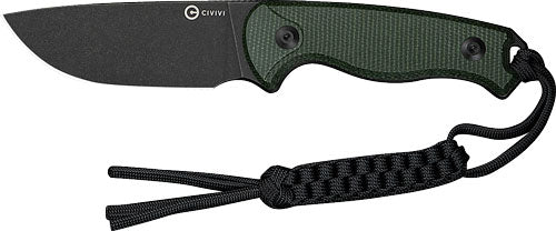 CIVIVI Timberbark 3.2" Fixed Blade Knife Green Micarta Black Stonewash