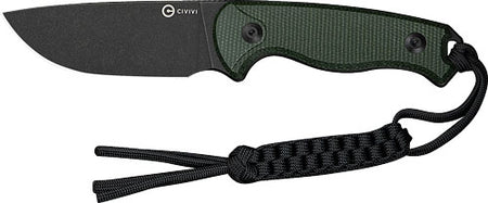 CIVIVI Timberbark 3.2" Fixed Blade Knife Green Micarta Black Stonewash