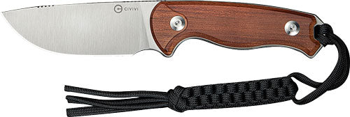 CIVIVI Timberbark 3.2" Fixed Blade Knife Guibourtia Wood Satin