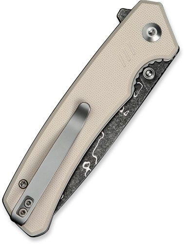 CIVIVI Merit Liner Lock Folding Knife 3.28" Ivory G10 Handle Damascus Blade