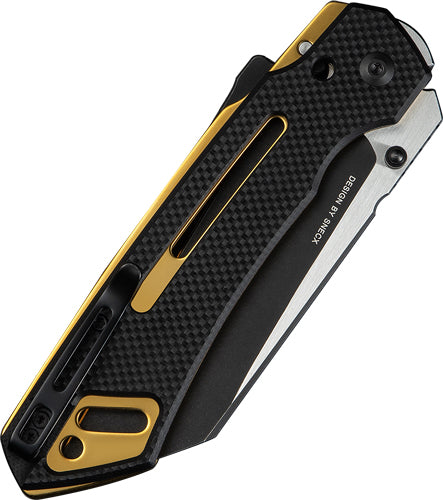 CIVIVI Buster FG Folding Knife 4.2" Satin Flat Blade Black Coarse G10 Handle