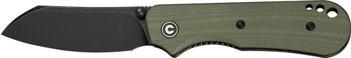 CIVIVI Crabby Folding Knife 2.7" Black Stonewash Blade OD Green G-10 Handle