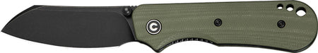CIVIVI Crabby Folding Knife 2.7" Black Stonewash Blade OD Green G-10 Handle