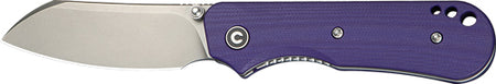 CIVIVI Crabby Folding Knife 2.7" Stonewash Blade Purple G-10 Handle Liner Lock