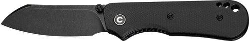 CIVIVI Crabby Folding Knife 2.7" Black Stonewash Blade Black Canvas Micarta Handle