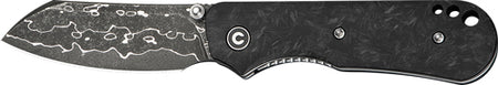 CIVIVI Crabby Folding Knife 2.7" Damascus Blade Shredded Carbon Fiber Handle