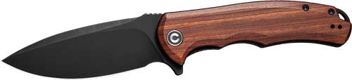 CIVIVI Praxis Folding Knife 3.75" Cuibourtia Wood Handle Black Stonewash Blade