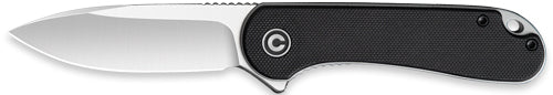 CIVIVI Elementum Folding Knife 2.96" Satin D2 Blade Black G-10 Handle Clam Pack