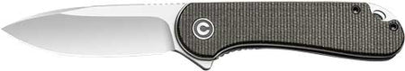 CIVIVI Elementum Folding Knife 2.96" Satin D2 Blade Green Micarta Handle Liner Lock