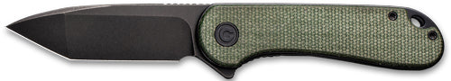 CIVIVI Elementum Folding Knife 2.96" Black D2 Blade Green Micarta Handle Clam Pack