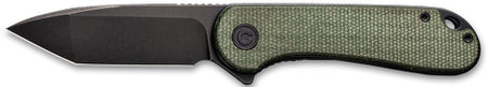 CIVIVI Elementum Folding Knife 2.96" Black D2 Blade Green Micarta Handle Clam Pack