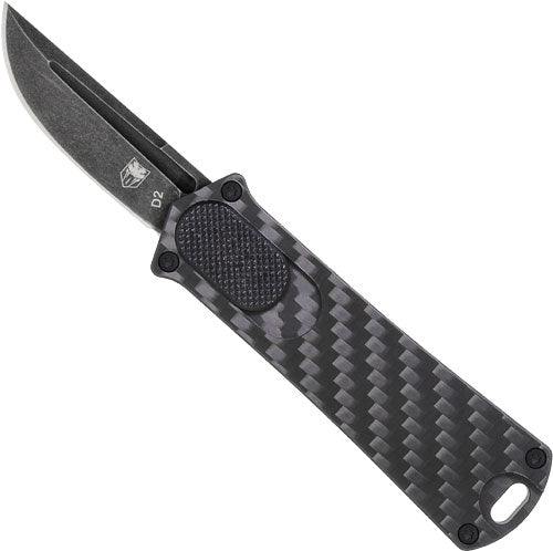 CobraTec California 952 OTF Black Carbon Fiber 1.75" D2 Drop Point Knife