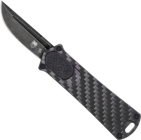 CobraTec California 952 OTF Black Carbon Fiber 1.75" D2 Drop Point Knife