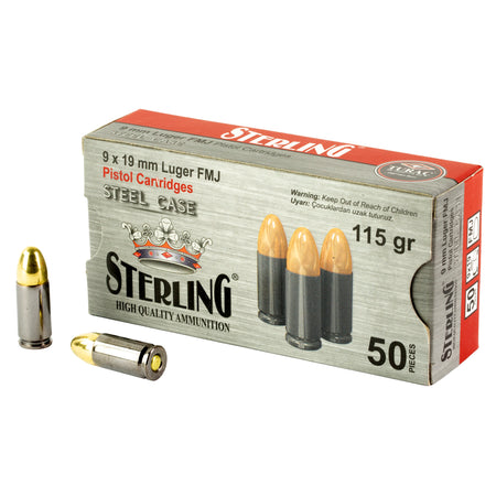 Sterling Steel Case 9mm Luger / Parabellum 115 Gr Full Metal Jacket (FMJ)