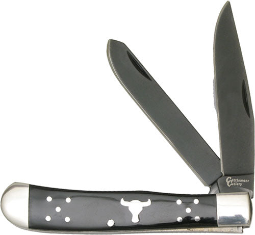 ABKT Cattlemans Cutlery Black Angus 2-Blade Trapper Folding Knife