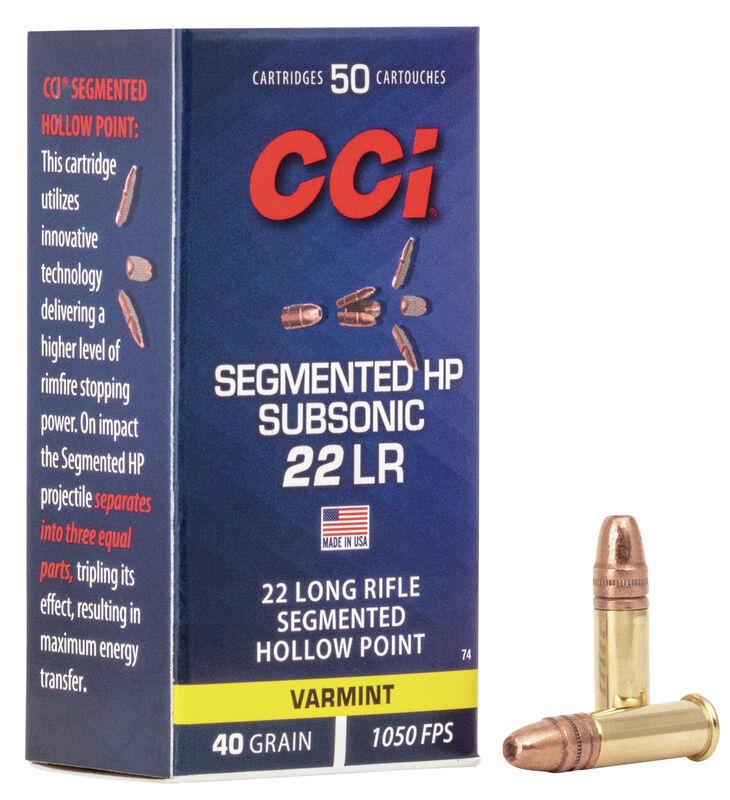 CCI Segmented HP Subsonic .22 Long Rifle 40 gr JHP ammo