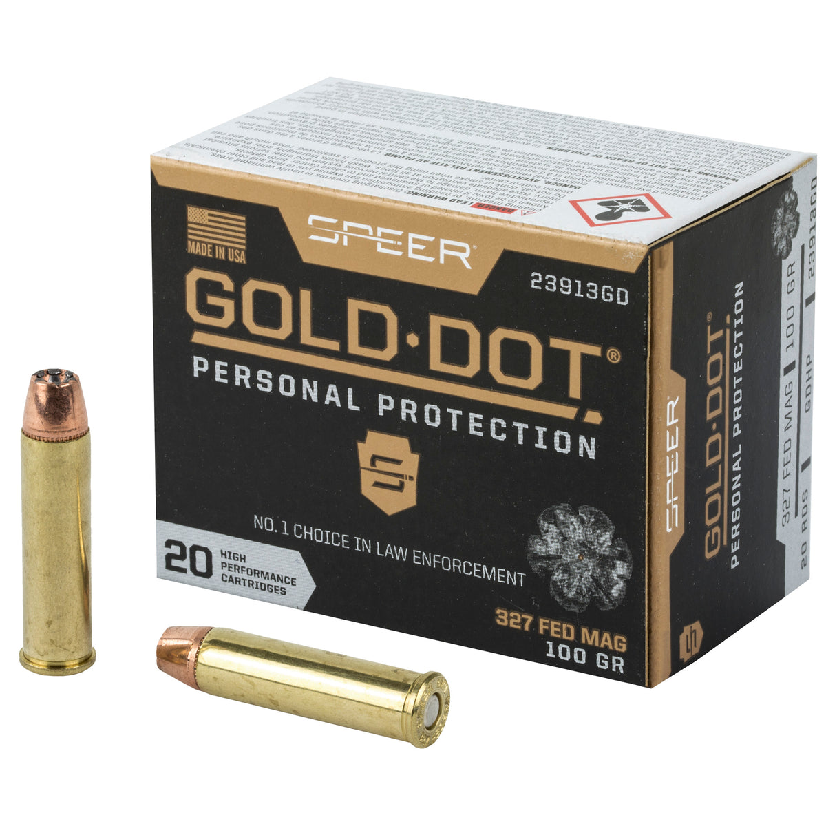 Speer 23913GD Gold Dot Personal Protection Hollow Point HP 100 Grain .327 Federal Mag