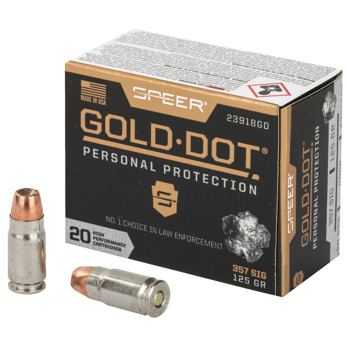 Speer Gold Dot Personal Protection .357 Sig 125 gr BHP ammo