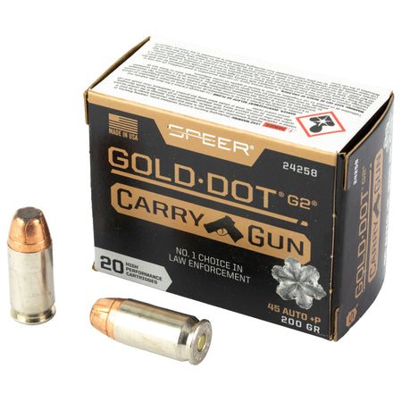 Speer 24258 Gold Dot Carry Gun Hollow Point HP 200 Grain .45 ACP/Auto