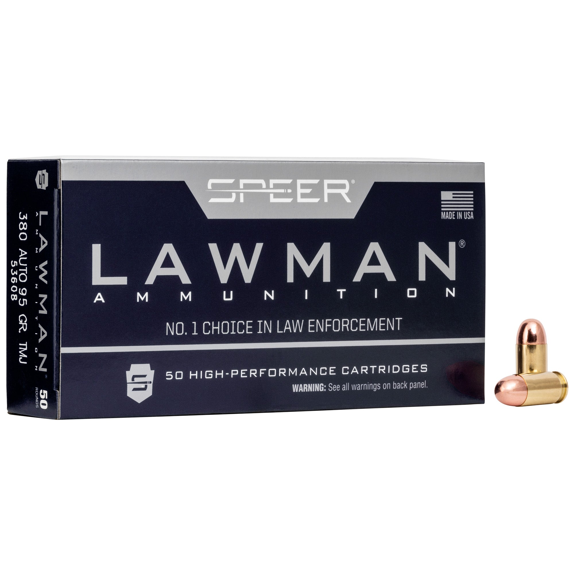 Speer 53608 Lawman Total Metal Jacket TMJ 95 Grain .380 ACP/Auto