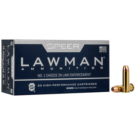 Speer 53750 Lawman +P Total Metal Jacket Round Nose  158 Grain .38 Special