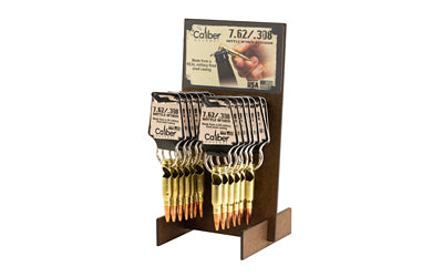 Caliber Gourmet 308 Bottle Opener Keychain Display 24 Keychains Gold CBG-1017