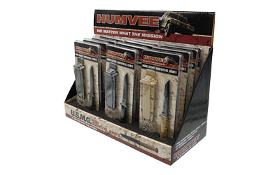 Caliber Gourmet Humvee Neck Knife Display 12 Piece Set with Sheaths Black/Khaki/Green HMV-DB-USMC