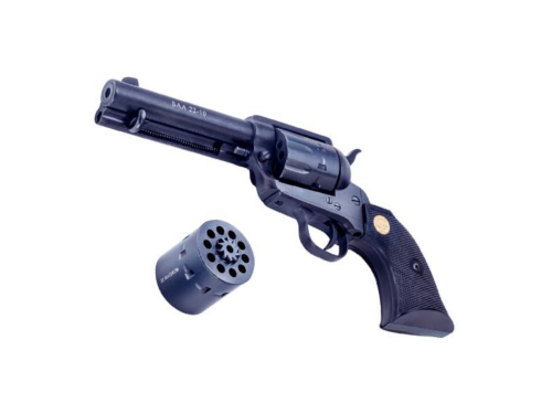 Chiappa Firearms CF340160D SAA 1873 Medium Frame 22 LR/22 WMR 10 Shot, 5.50" Blued Steel Barrel, Blued Steel Frame, Blued Cylinder, Black Polymer Grip, Exposed Hammer
