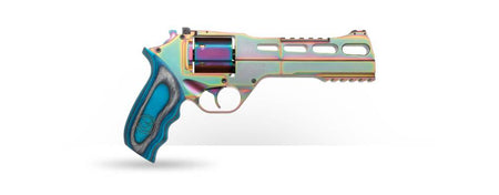 Chiappa Firearms 340301 Rhino 60DS Nebula 357 Mag Caliber with 6" Picatinny Rail/Vent Rib, 6rd Capacity Cylinder, Overall Rainbow PVD Metal Finish & Blue Laminate Grip