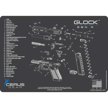 Cerus Gear 12x17 Glock Gen 4 Schematic Promat Gray
