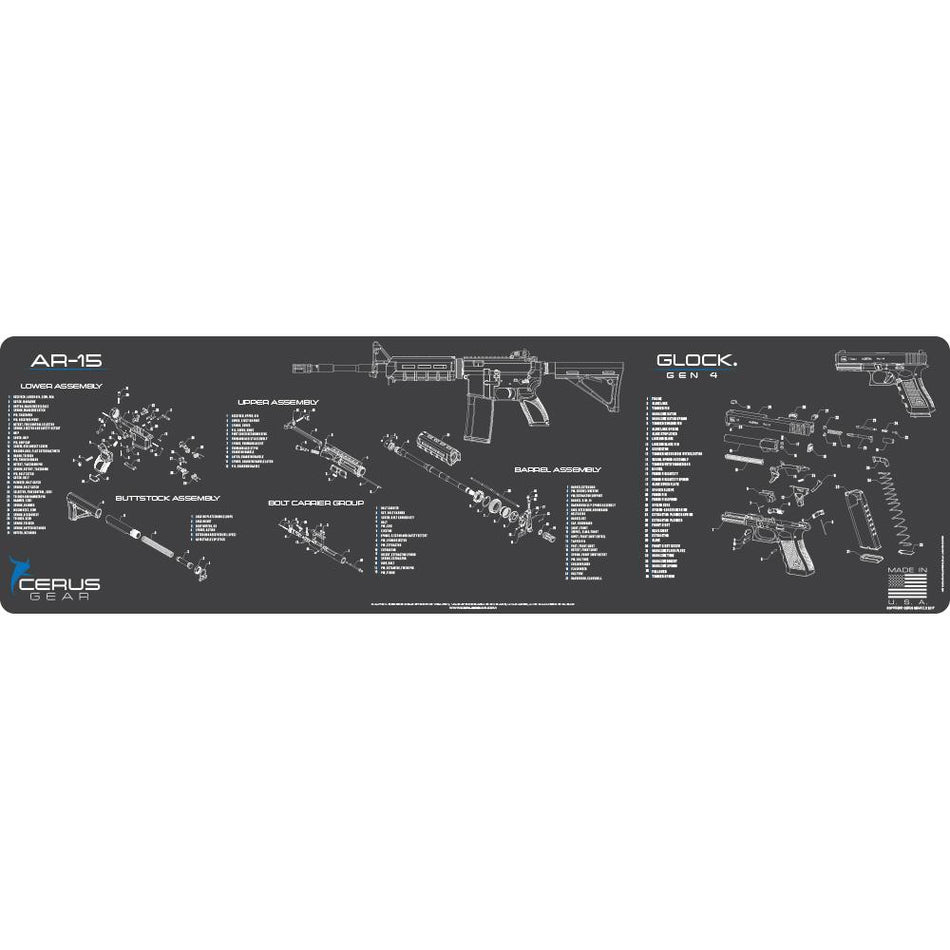 Cerus Gear Magnum XXL 14x48 AR-15 Glock Combo Schematic ProMat Grey