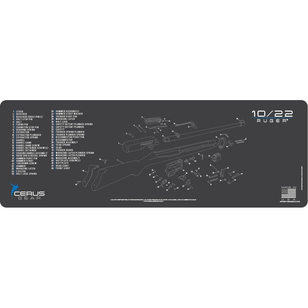 Cerus Gear 12x36 Ruger 10/22 Schematic Gun Cleaning ProMat Grey