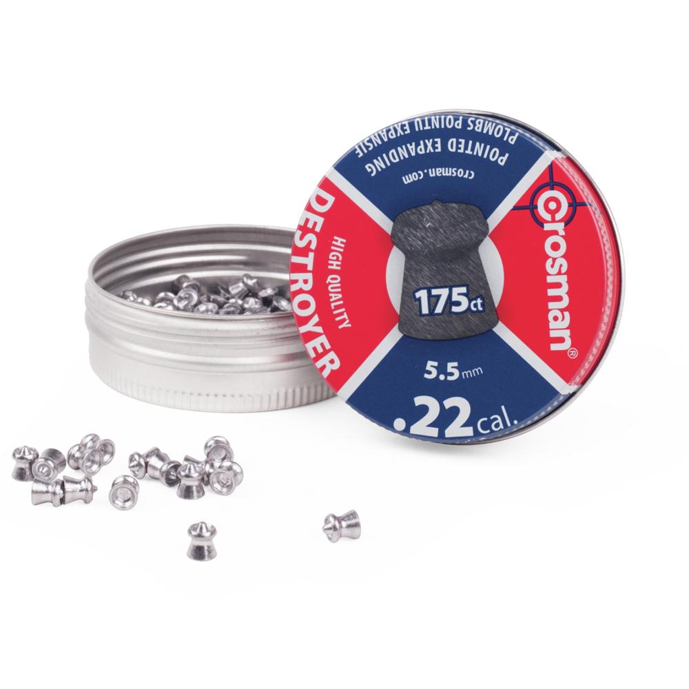 Crosman Destroyer Pointed Expanding Pellets .22 Cal 5.5mm 175 Count