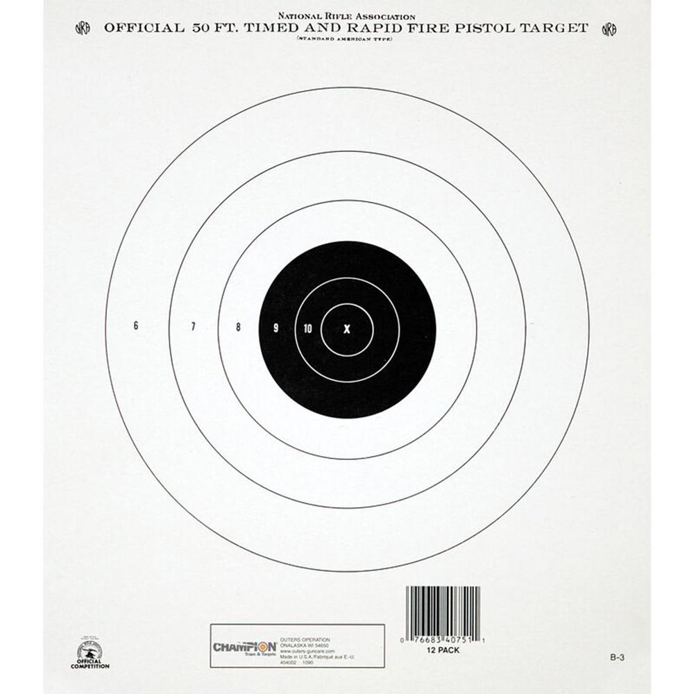 Champion Paper Targets GB-2 50 Yard Timed & Rapid Fire 12-Count