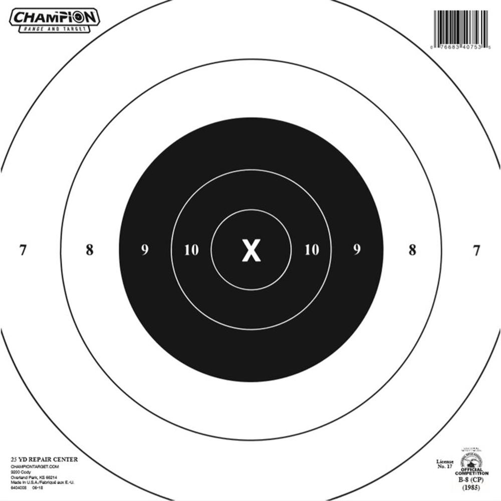 Champion Official NRA Paper Targets GB-8(CP) 25 Yard Timed and Rapid Fire - 12 Pack