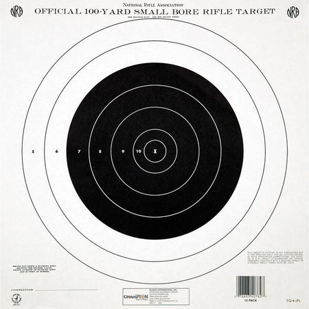 Champion NRA TQ-4(P) 100yd Small Bore Rifle Paper Targets 100ct