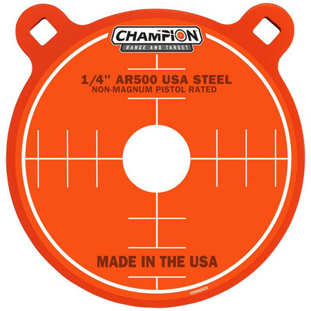 Champion Center Mass AR500 Steel 8" Gong Pistol Target Orange