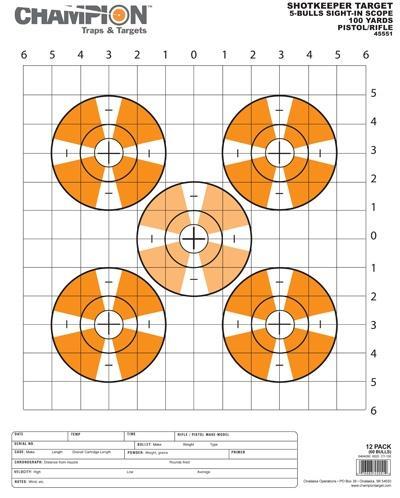 Champion ShotKeeper Sight-In Large Targets - 12 Pack
