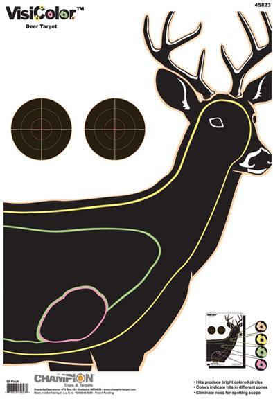 Champion VisiColor High-Visibility Paper Deer Targets 13x18 Inch 10-Pack