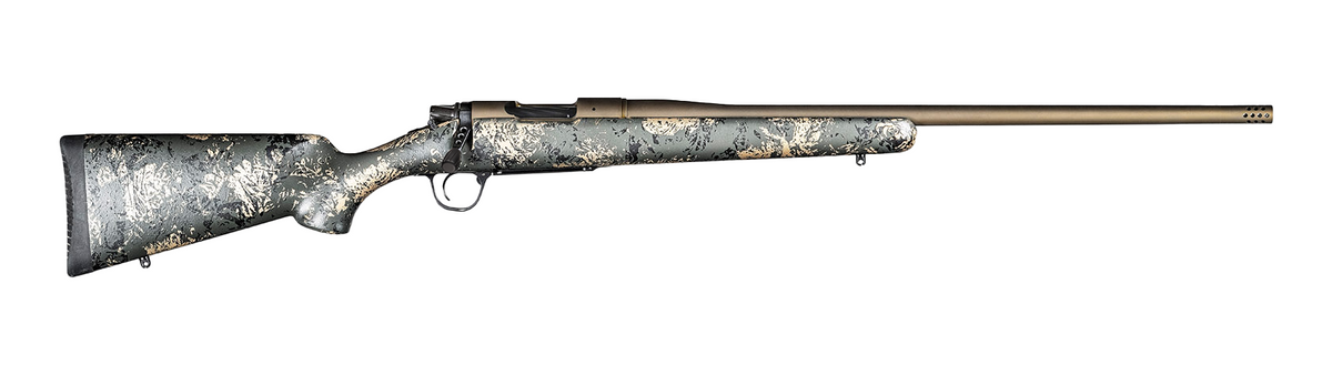 Christensen Arms 801-01349-00 Mesa FFT TI Full Size 25 Creedmoor 4+1 20" Burnt Bronze Cerakote Threaded Barrel, Burnt Bronze Cerakote Titanium Drilled & Tapped Receiver, Carbon w/Green & Tan Accents F