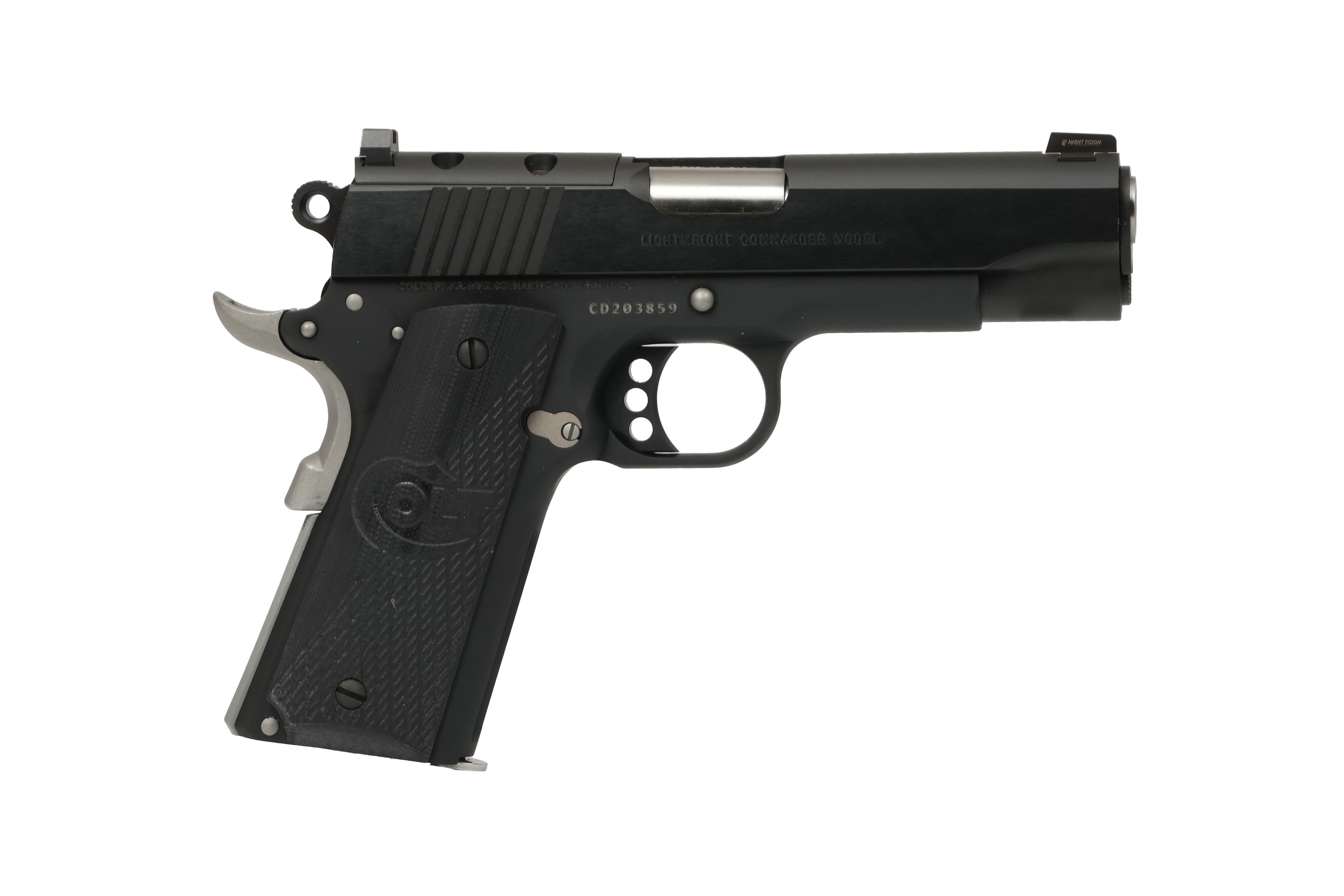 Colt Mfg O4840NC-OR Night Commander 45 ACP 8+1 4.25" Stainless Barrel, Matte Black Cerakote Stainless Steel Optic Ready/Serrated Slide, Matte Black Cerakote Aluminum Frame w/Beavertail, Black G10 Gr