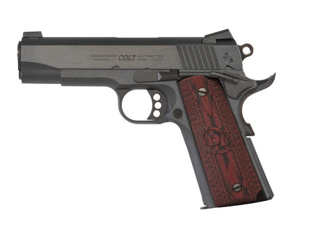 Colt Mfg O4943XE Commander Combat 38 Super 9+1 4.25" Stainless Steel Barrel, Blued Serrated Carbon Steel Slide, Blued Steel Frame, Black Cherry G10 Grip