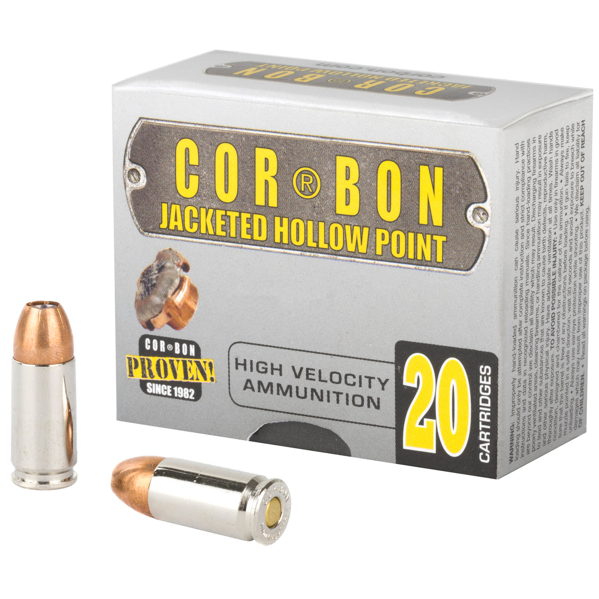 Cor-Bon 9125 Self Defense +P Jacketed Hollow Point JHP 125 Grain 9mm Luger/Parabellum